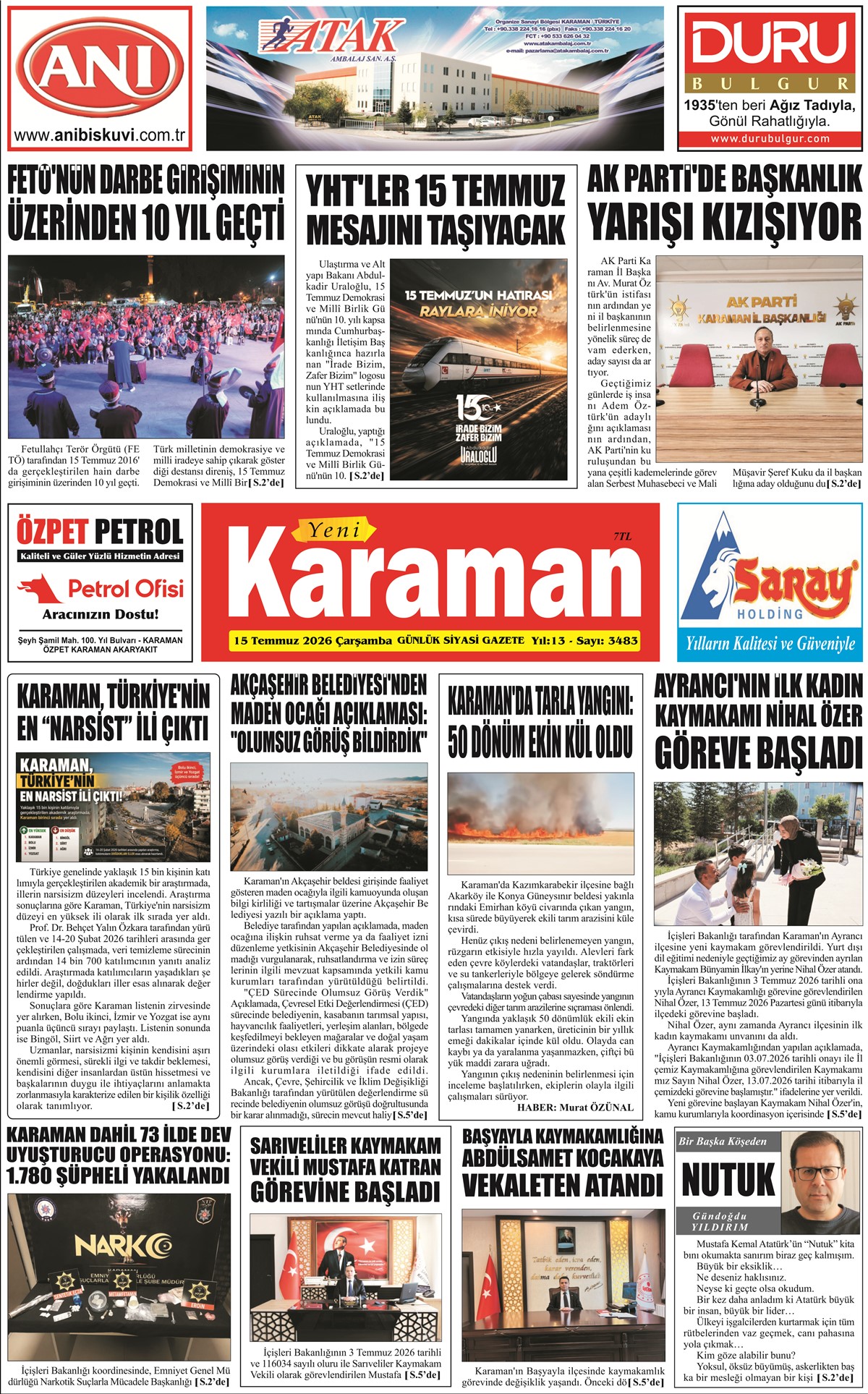 15 Temmuz 2026