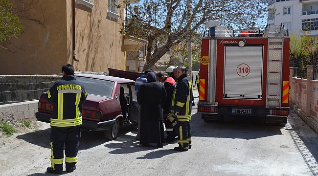 PARK HALİNDEKİ OTOMOBİL YANDI