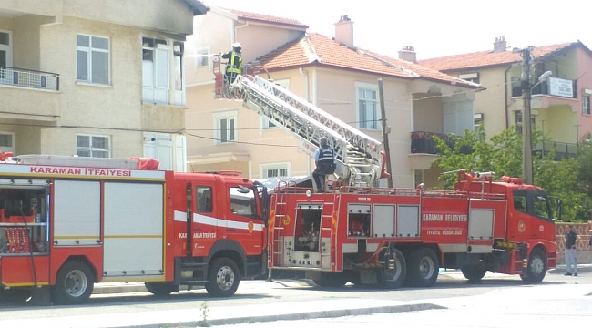 EVDE ÇIKAN YANGIN KORKUTTU