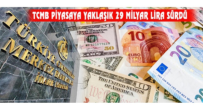 TCMB PİYASAYA YAKLAŞIK 29 MİLYAR LİRA SÜRDÜ