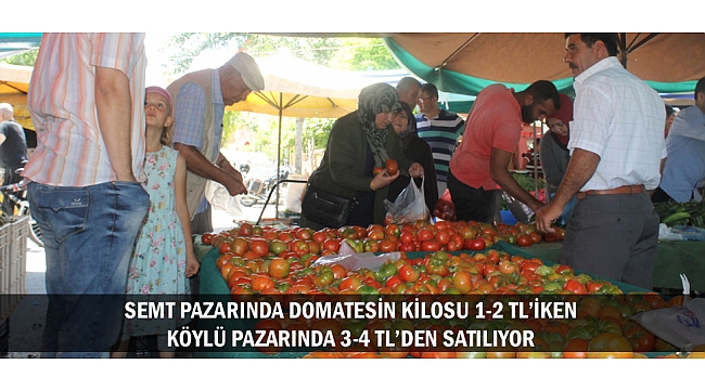SEMT PAZARINDA DOMATESİN KİLOSU 1-2 TL’İKEN KÖYLÜ PAZARINDA 3-4 TL’DEN SATILIYOR