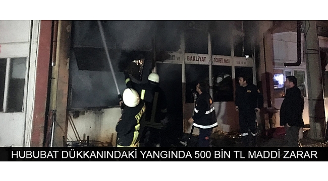HUBUBAT DÜKKANINDAKİ YANGINDA 500 BİN TL MADDİ ZARAR