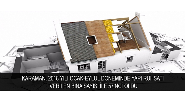 KARAMAN, 2018 YILI OCAK-EYLÜL DÖNEMİNDE YAPI RUHSATI VERİLEN BİNA SAYISI İLE 57’NCİ OLDU