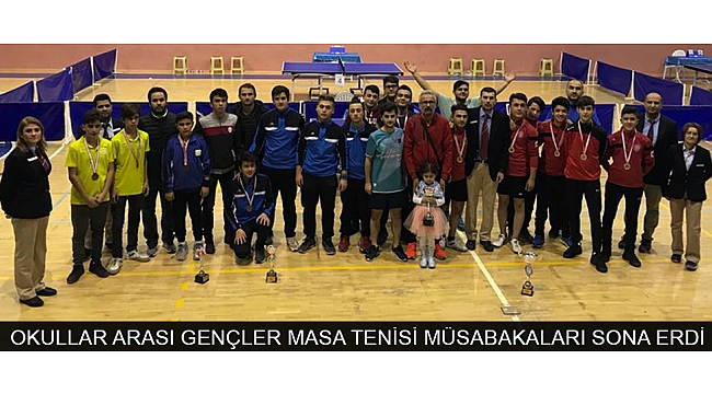 OKULLAR ARASI GENÇLER MASA TENİSİ MÜSABAKALARI SONA ERDİ