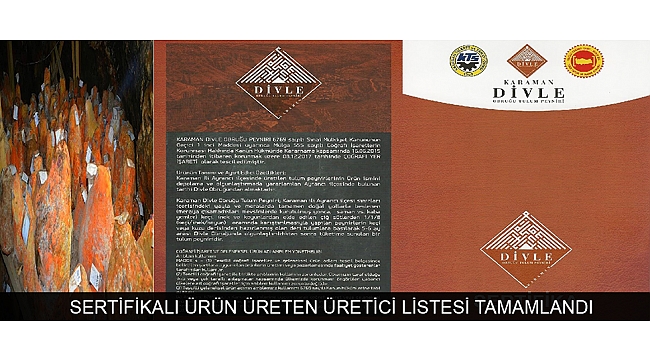 SERTİFİKALI ÜRÜN ÜRETEN ÜRETİCİ LİSTESİ TAMAMLANDI