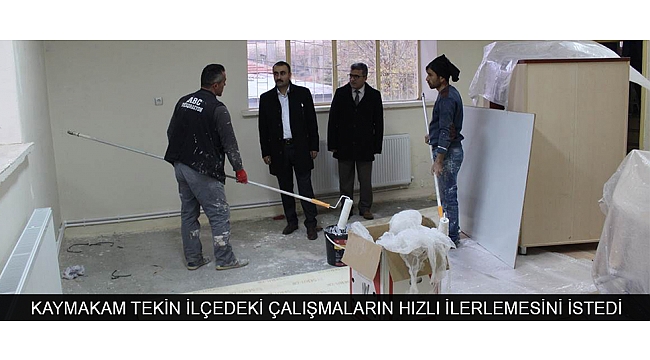 BAŞYAYLA KAYMAKAMI TEKİN İLÇEDEKİ DEVAM EDEN ÇALIŞMALARIN HIZLI İLERLEMESİNİ İSTEDİ