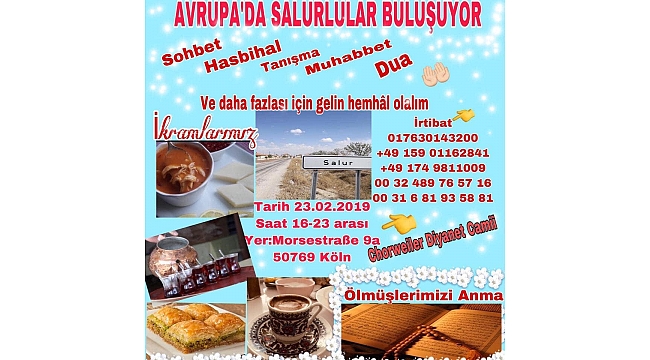 AVRUPA'DA YAŞAYAN SALUR KÖYLÜLERİ, ALMANYA'DA BULUŞACAK
