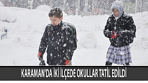 KARAMAN'DA İKİ İLÇEDE OKULLAR TATİL EDİLDİ