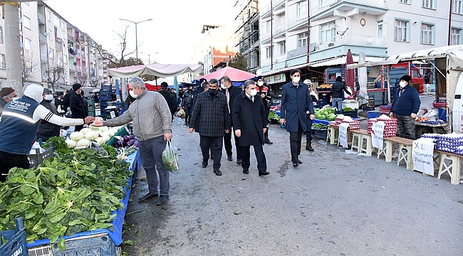 Karaman Valisi Işık Semt Pazarında Denetimlerde Bulundu