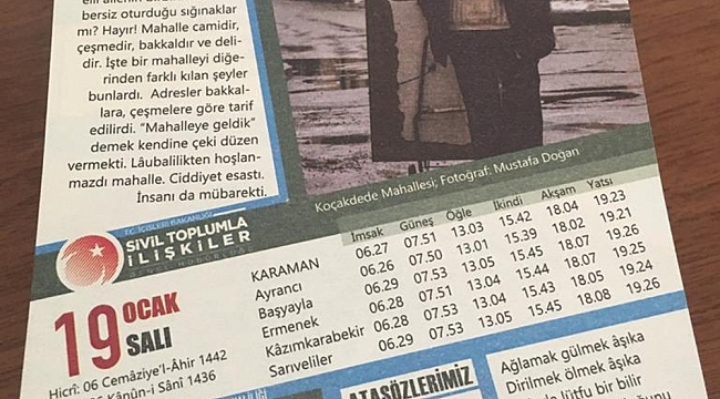 Karaman, Takvim Yapraklarında