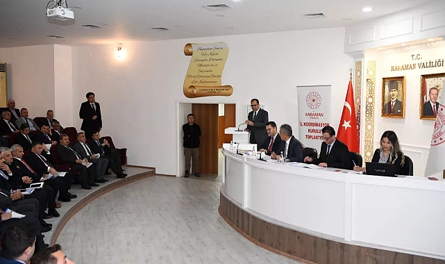 İl Koordinasyon Toplantısında Karaman'ın Kamu Yatırımları Değerlendirildi