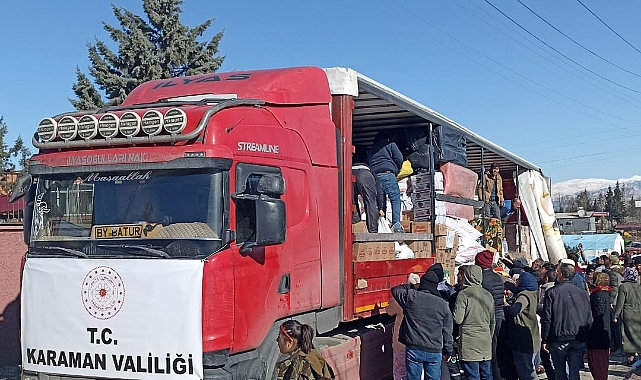 Karaman'dan Giden Yardım Tırı Bölgeye Ulaştı