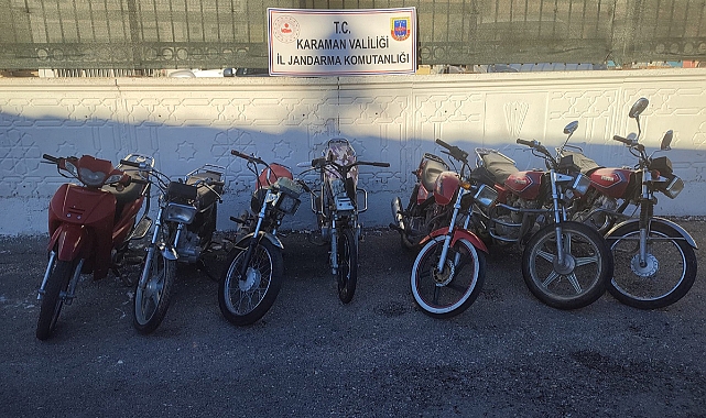 Karaman'da Tarihi Eserler Ve Çalıntı Motosikletler Ele Geçirildi