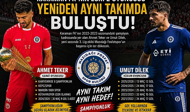 Karaman FK’nın Eski Şampiyonları Mazıdağı Fosfatspor’da Buluştu